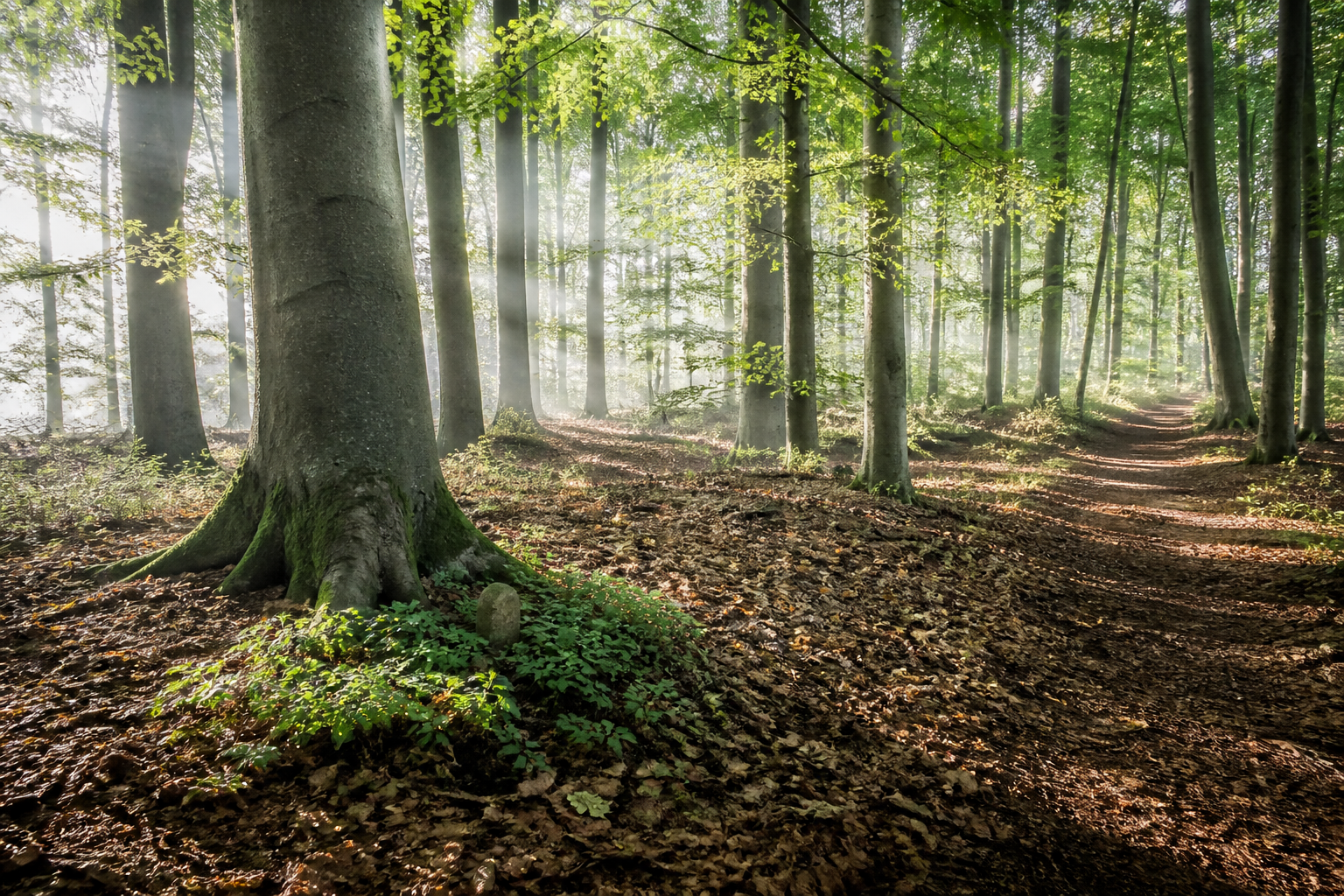 Illustrative Darstellung zum Ratgeberthema Waldbestattung: Voraussetzungen, Auswahl und Ablauf